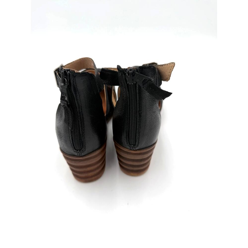 Miz Mooz Mary Jane Wedge Sandals 41 Womens 9.5 Black Leather Comfort Boho - Picture 7 of 13